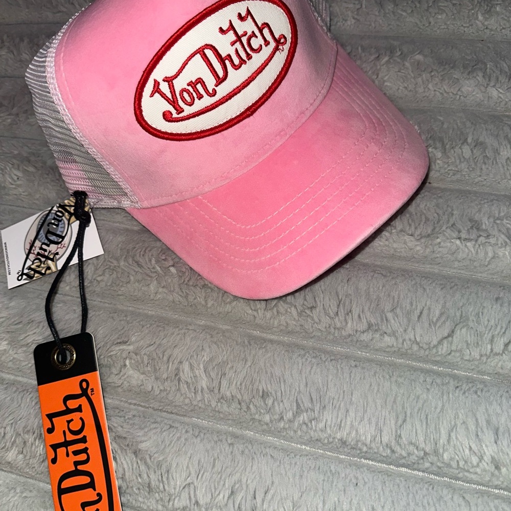 Von Dutch Pink and White Trucker Hat
